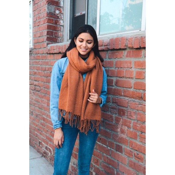 Colby Tassel Scarf - Rust - Picture 4 of 4